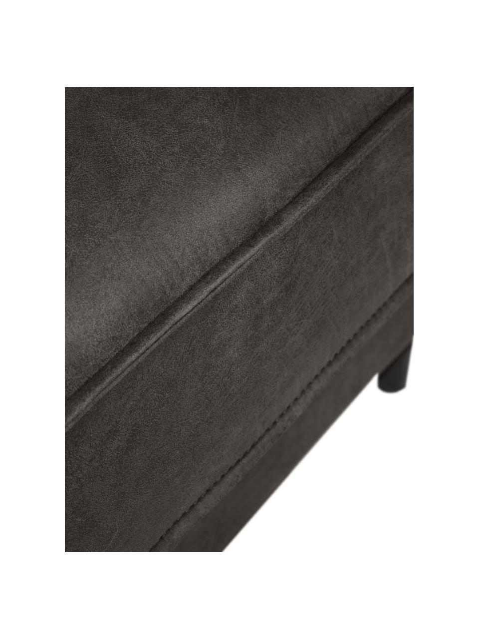 Sofa-Hocker Hunter aus recyceltem Leder, Bezug: 70% recyceltes Leder, 30%, Gestell: Massives Kiefernholz, FSC, Füße: Metall, pulverbeschichtet, Leder Taupe, B 85 x T 70 cm