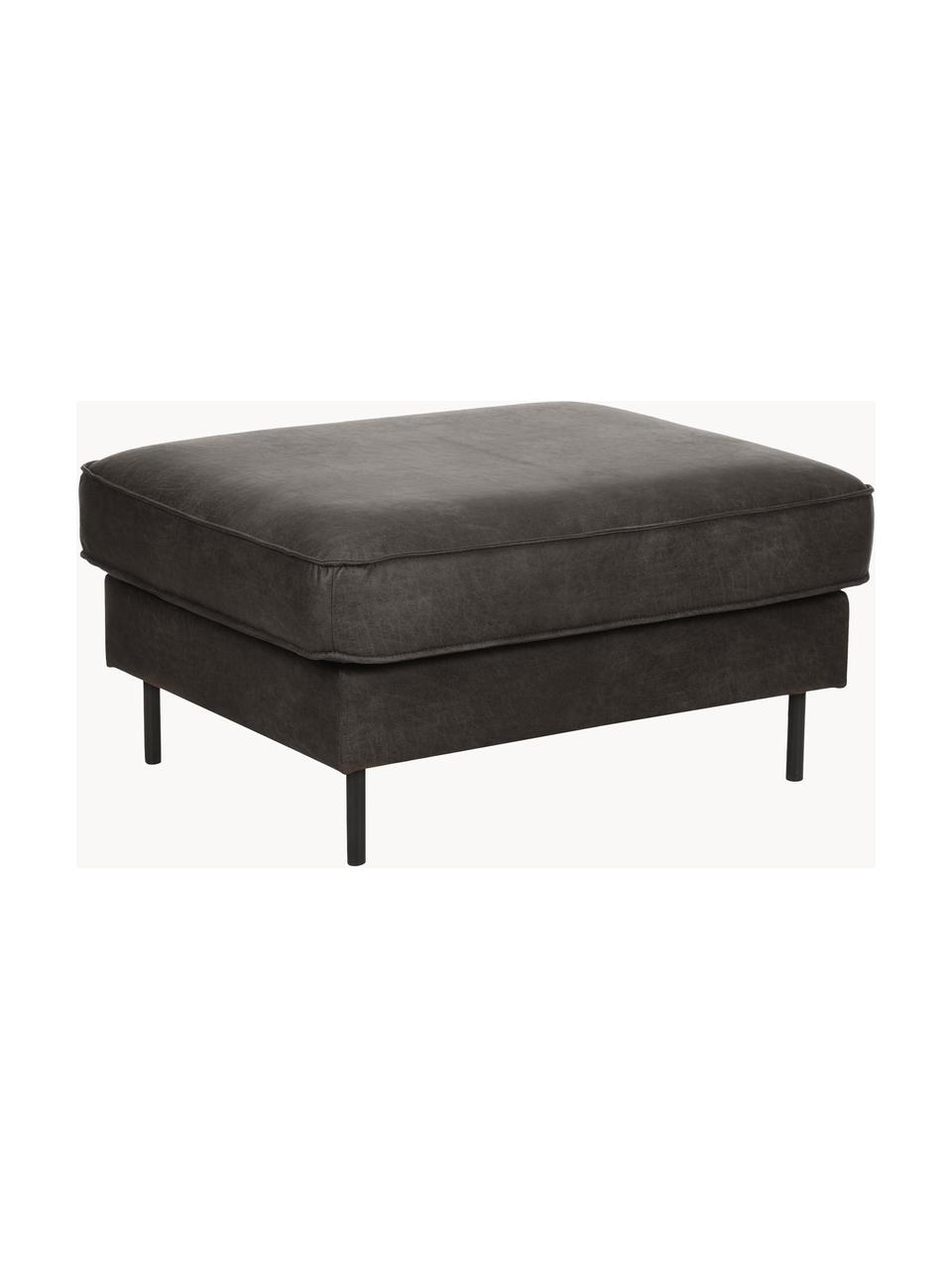 Puf ze skóry z recyklingu Hunter, Tapicerka: 70% skóra z recyklingu, 3, Stelaż: lite drewno sosnowe z cer, Nogi: metal malowany proszkowo, Taupe skóra, S 85 x G 70 cm