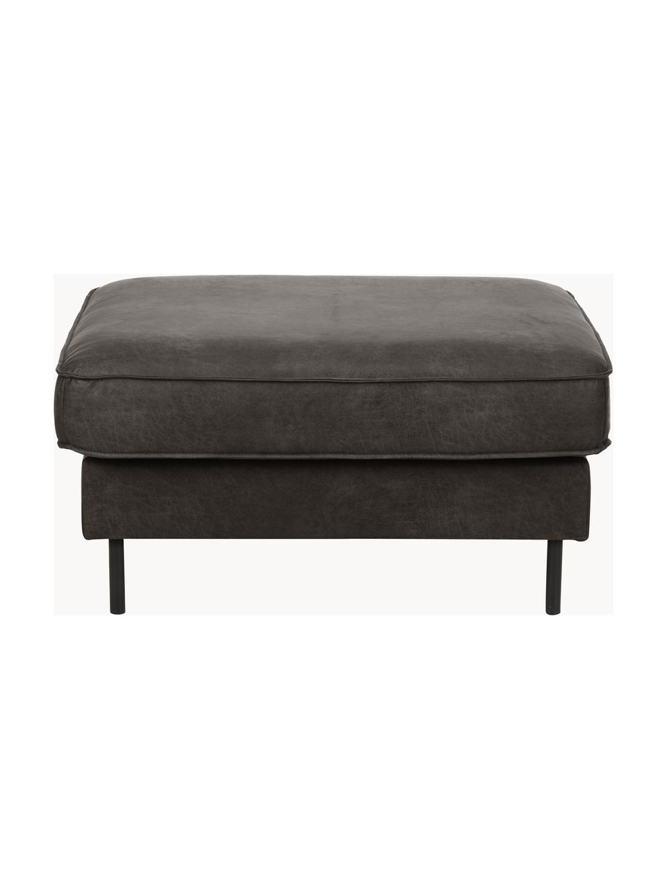 Sofa-Hocker Hunter aus recyceltem Leder, Bezug: 70% recyceltes Leder, 30%, Gestell: Massives Kiefernholz, hoc, Leder Anthrazit, B 85 x T 70 cm