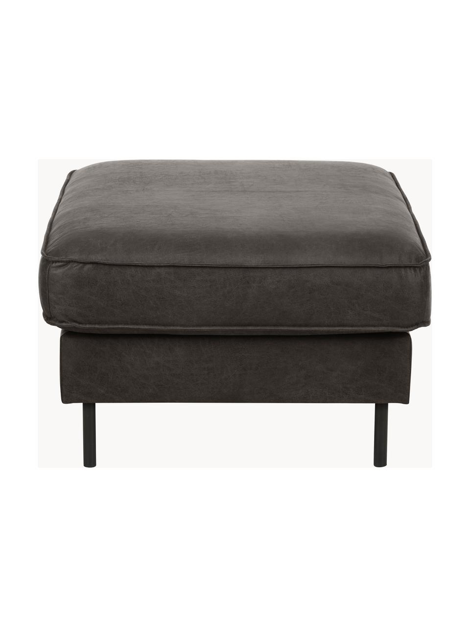 Pouf en cuir recyclé Hunter, Cuir anthracite, larg. 85 x prof. 70 cm