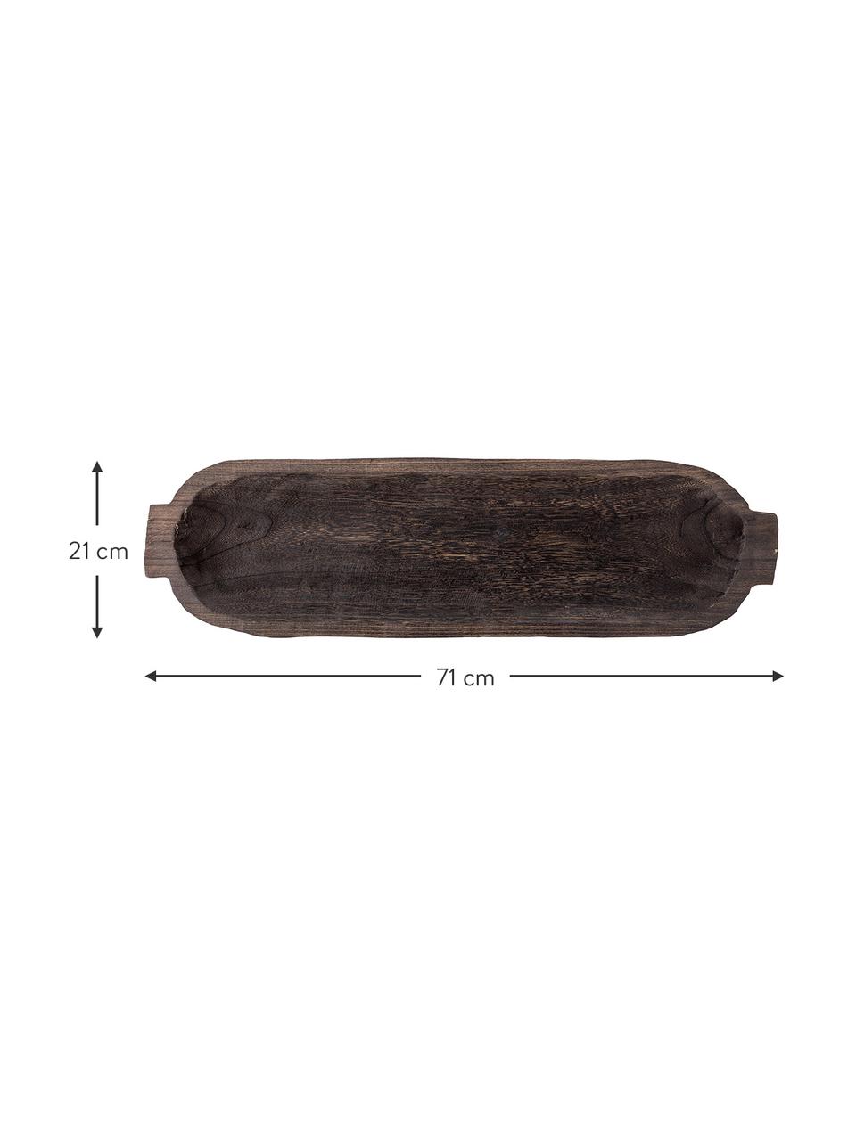 Großes Deko-Tablett Nuri aus Paulowniaholz, Holz, Schwarz, B 71 x T 21 cm