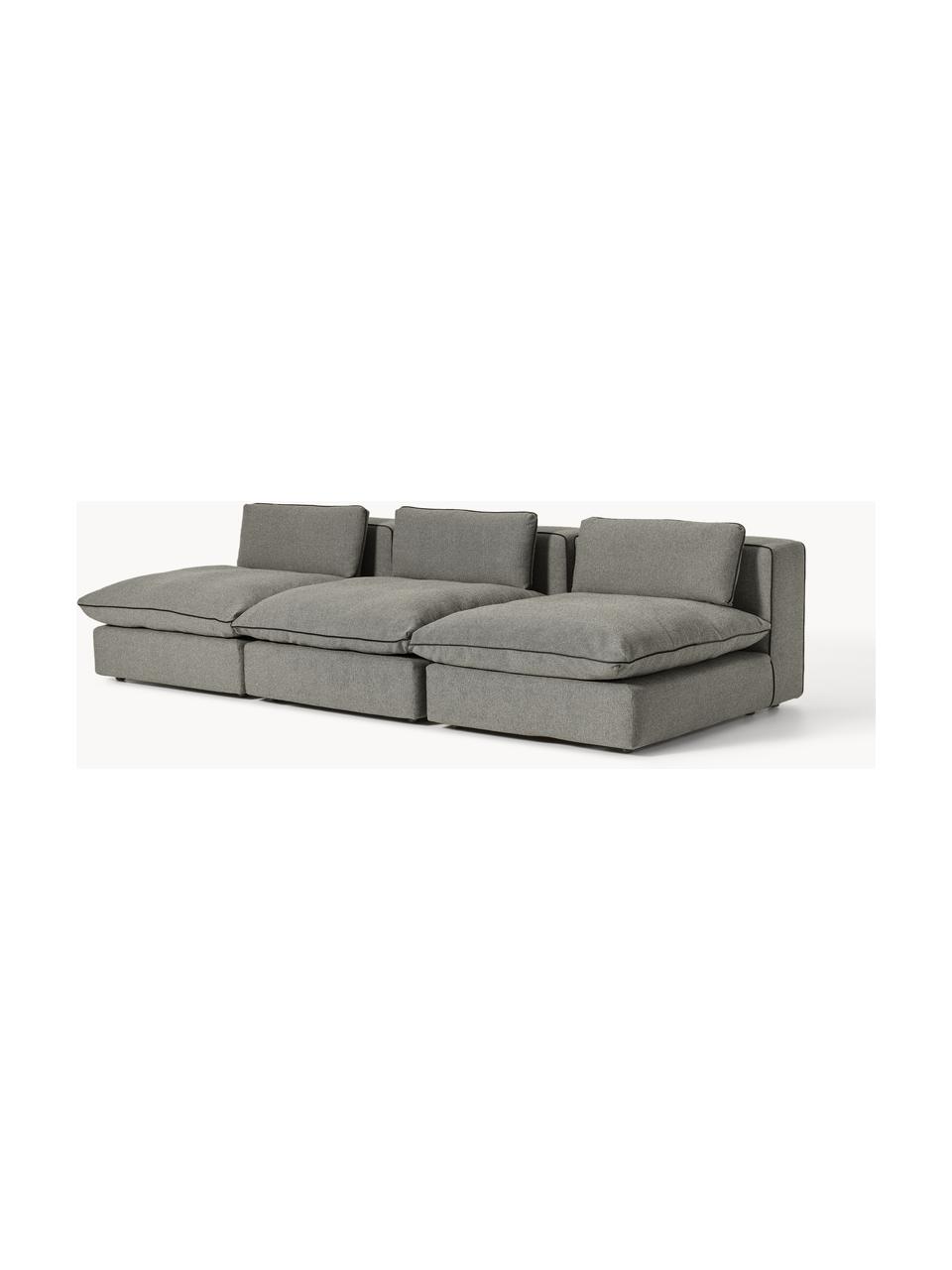 Modulares XL-Sofa Felix (3-Sitzer), Bezug: 100 % Polyester Der strap, Gestell: Massives Kiefern- und Fic, Webstoff Dunkelgrau, B 300 x T 140 cm