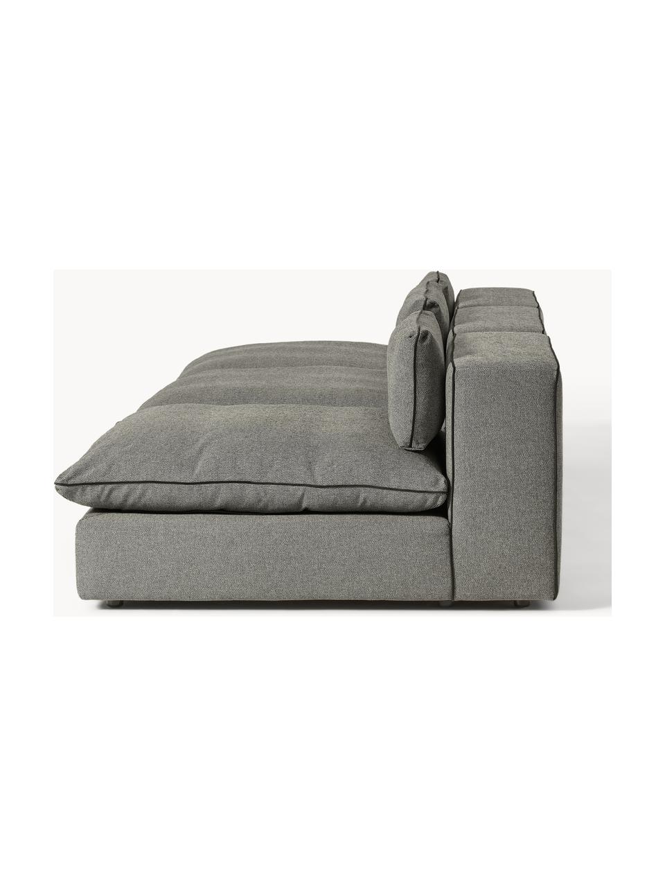 Modulares XL-Sofa Felix (3-Sitzer), Bezug: 100 % Polyester Der strap, Gestell: Massives Kiefern- und Fic, Füße: Kunststoff Dieses Produkt, Webstoff Dunkelgrau, B 300 x T 140 cm