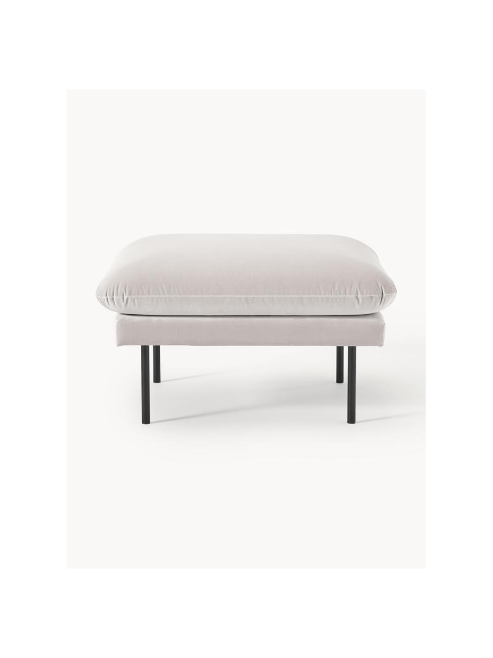 Sofa-Hocker Moby aus Samt, Bezug: Samt (Hochwertiger Polyes, Gestell: Massives Kiefernholz, Füße: Metall, pulverbeschichtet, Samt Greige, B 78 x T 78 cm