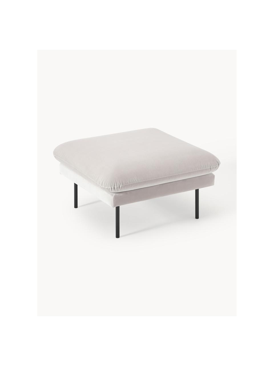 Sofa-Hocker Moby aus Samt, Bezug: Samt (Hochwertiger Polyes, Gestell: Massives Kiefernholz, Füße: Metall, pulverbeschichtet, Samt Greige, B 78 x T 78 cm