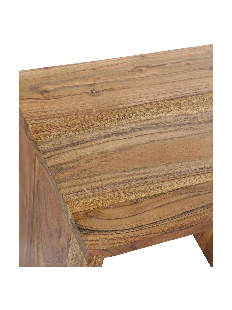 Set 3 tavolini in legno di acacia Palma 3 pz, Massiccio legno d'acacia, Marrone chiaro, Set in varie misure