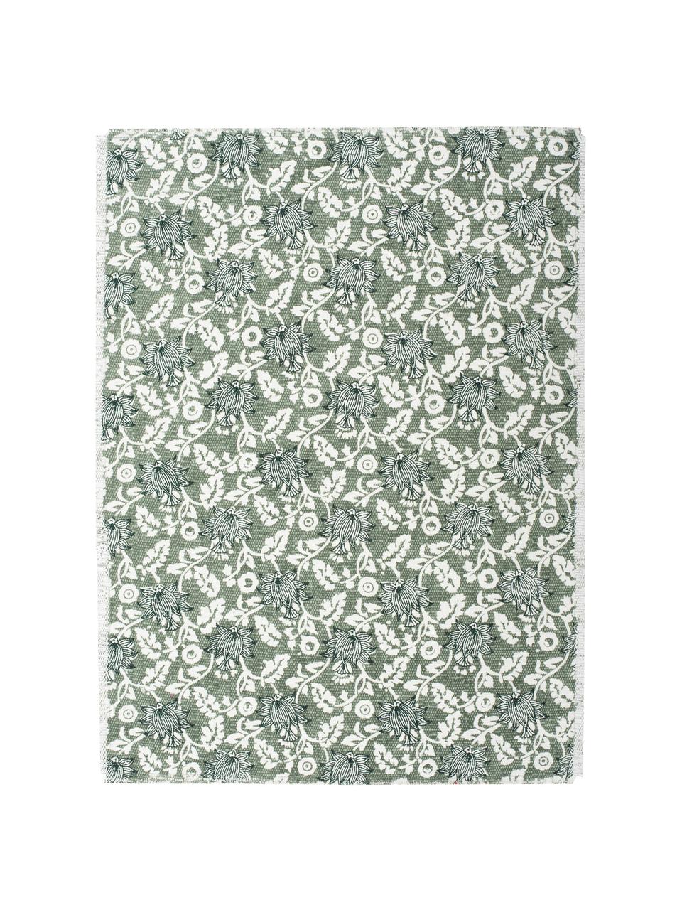 Baumwoll-Tischsets Gaya mit Blumenprint, 2 Stück, Baumwolle, Grüntöne, 35 x 38 cm