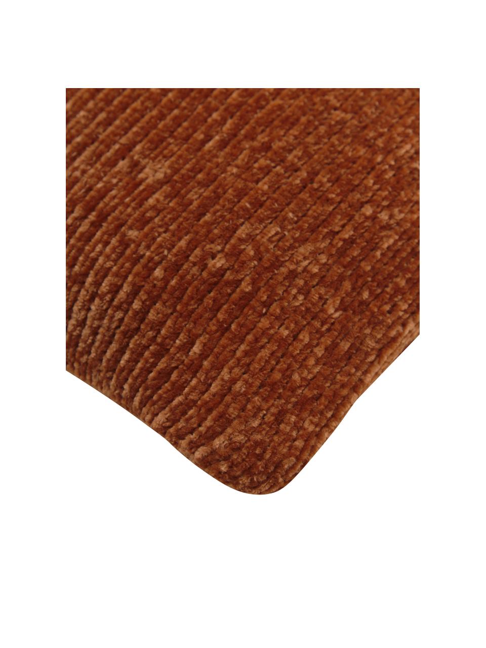 Měkký žinilkový povlak na polštář Beckett, 100 % polyester, Rezavá, Š 45 cm, D 45 cm