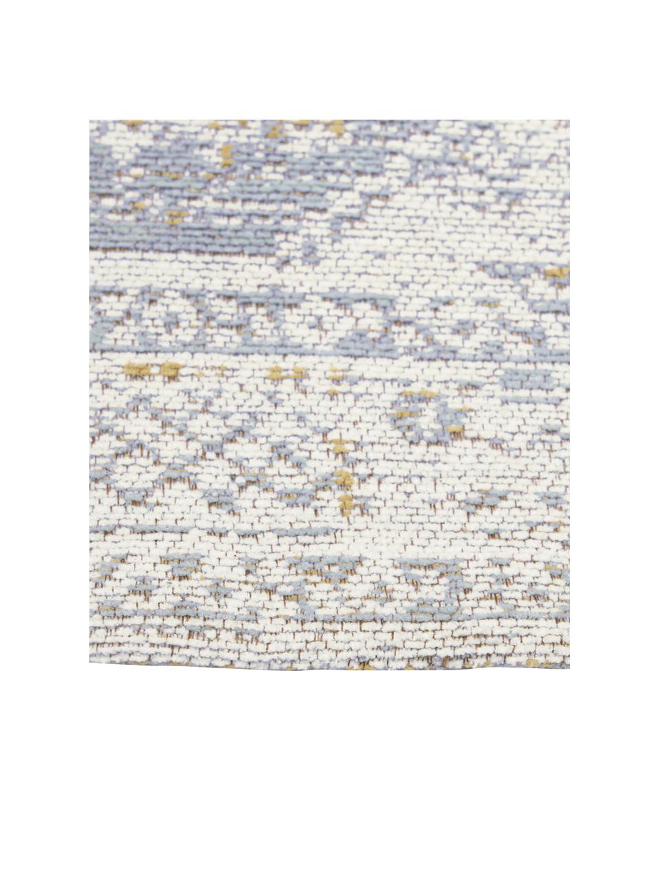 Ręcznie tkany chodnik  szenilowy Neapel, Szaroniebieski, kremowobiały, taupe, S 80 x D 300 cm