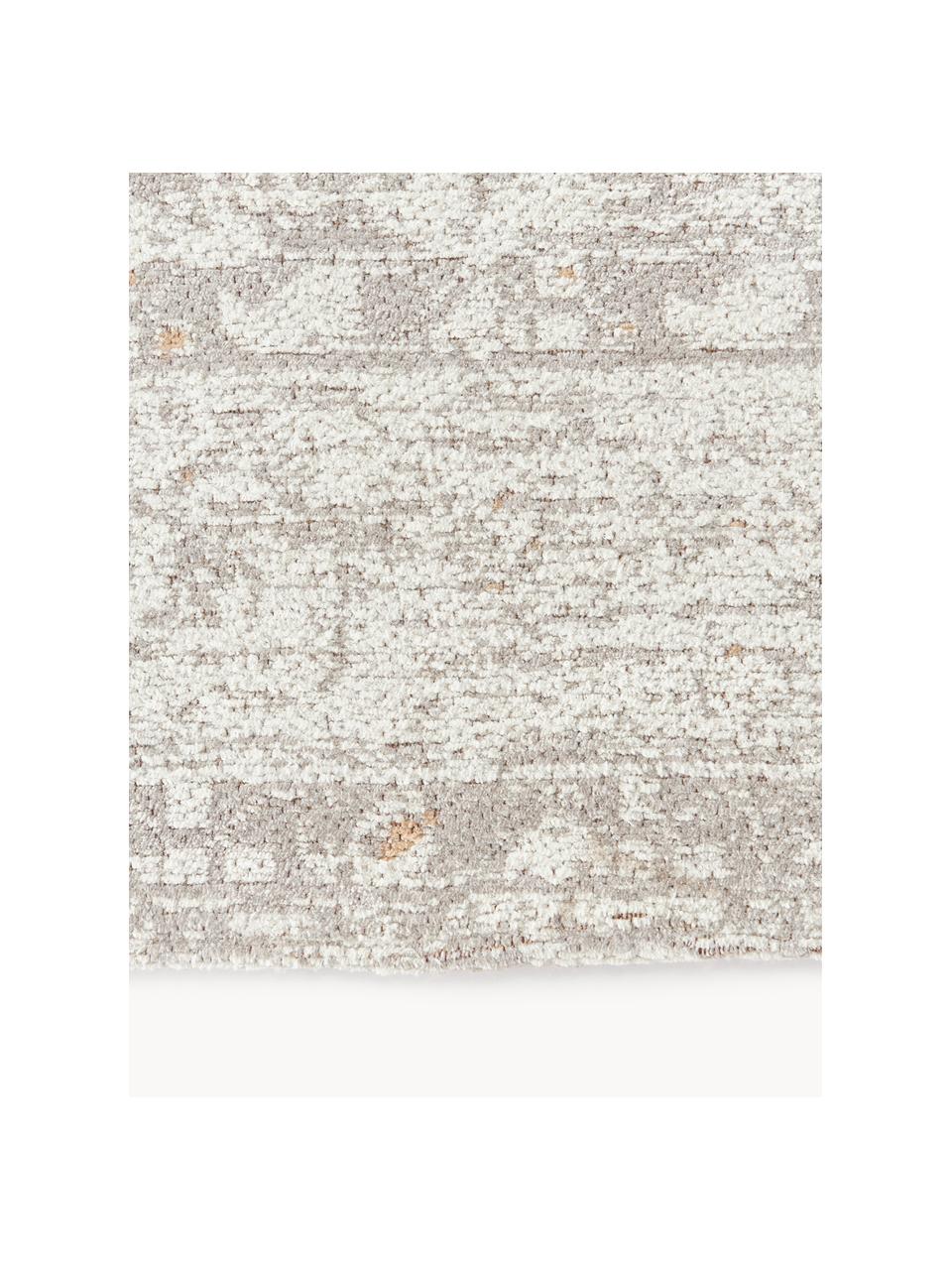 Ručně tkaný žinylkový běhoun ve vintage stylu Neapel, 100 % polyester, Šedomodrá, krémově bílá, Š 80 cm, D 200 cm