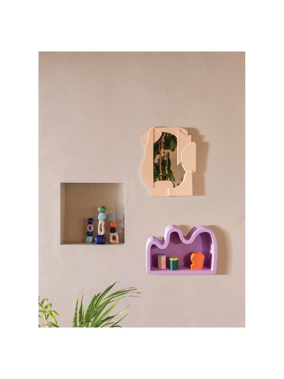 Svícen Crafty, Glazovaná kamenina, Tmavě modrá, světle růžová, světle modrá, zelená, Š 6 cm, V 26 cm