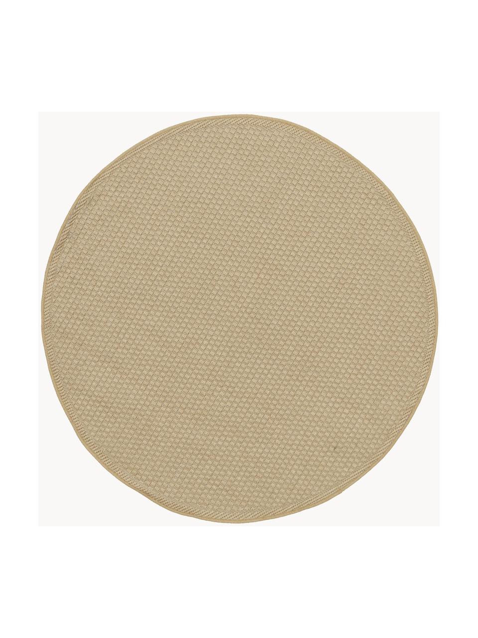 Rond in- & outdoor vloerkleed Toronto, 100% polypropyleen, Beige, Ø 150 cm (maat M)