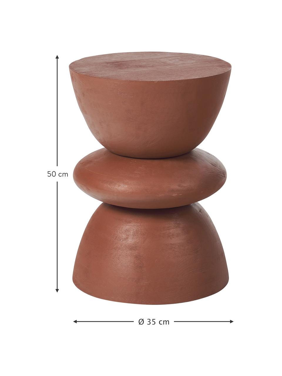 Stolik pomocniczy z drewna mangowego od Jessiki Mercedes Kirschner Benno, Lite drewno mangowe lakierowane, Drewno mangowe, czerwonobrązowy lakierowany, Ø 35 x W 50 cm