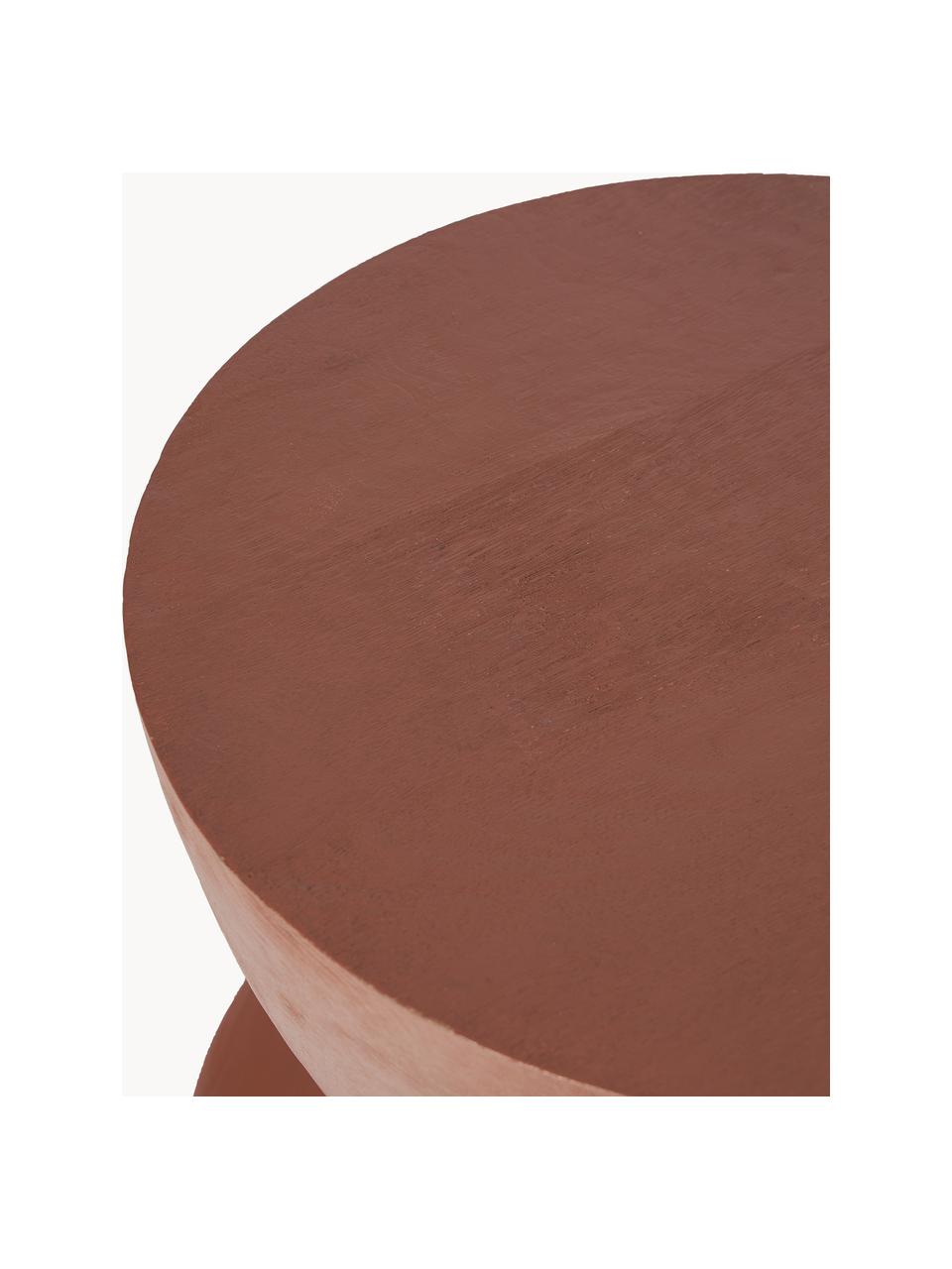 Mesa auxiliar de madera de mango Benno, Madera de mango maciza pintada, Madera de mango pintado en marrón rojizo, Ø 35 x Al 50 cm