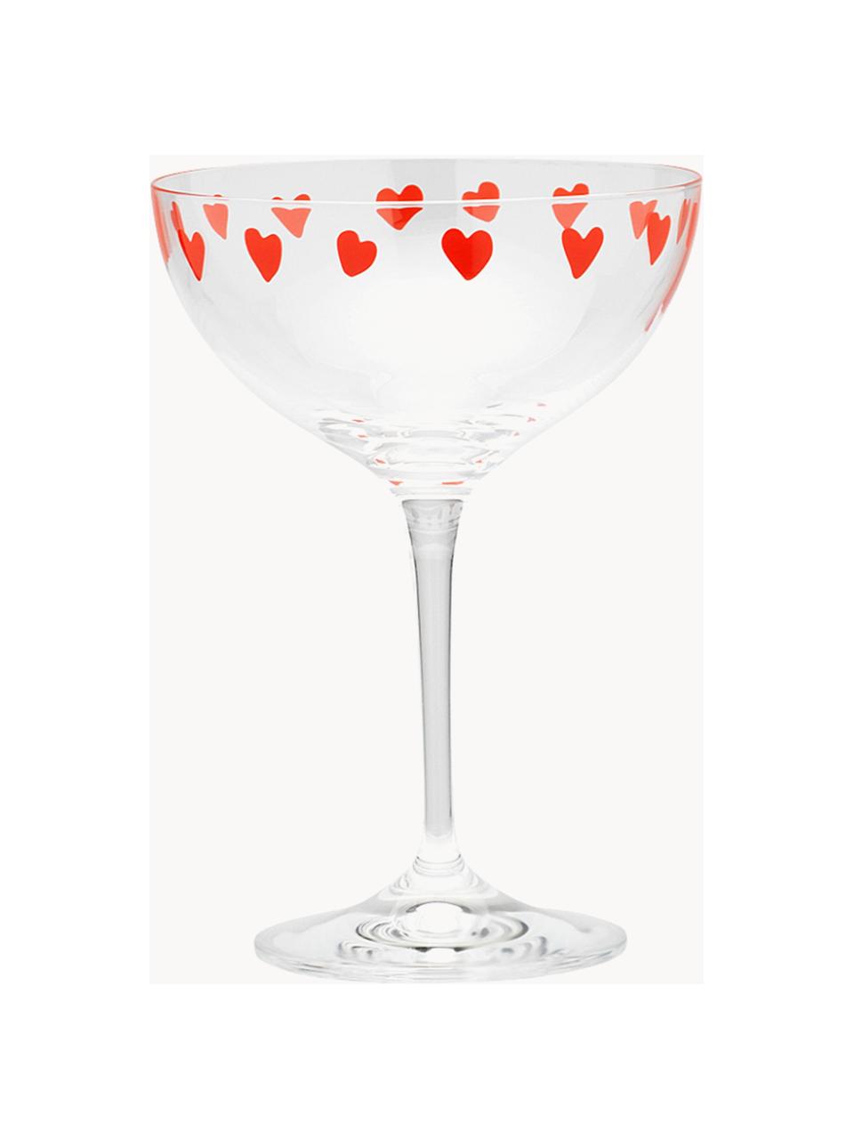 Kristall-Champagnerschalen Classic Love, 2 Stück, Kristallglas

Bring den Glanz von Kristallglas auf Deinen Esstisch! Das Glas ist außergewöhnlich transparent und schwer, dadurch fühlt es sich wertig an und sieht gleichzeitig auch noch gut aus. Zudem machen die filigranen Schliffe jedes Stück zu einem besonderen It-Piece, das sowohl praktisch als auch schön ist., Transparent, Rot, Ø 12 x H 16 cm, 210 ml