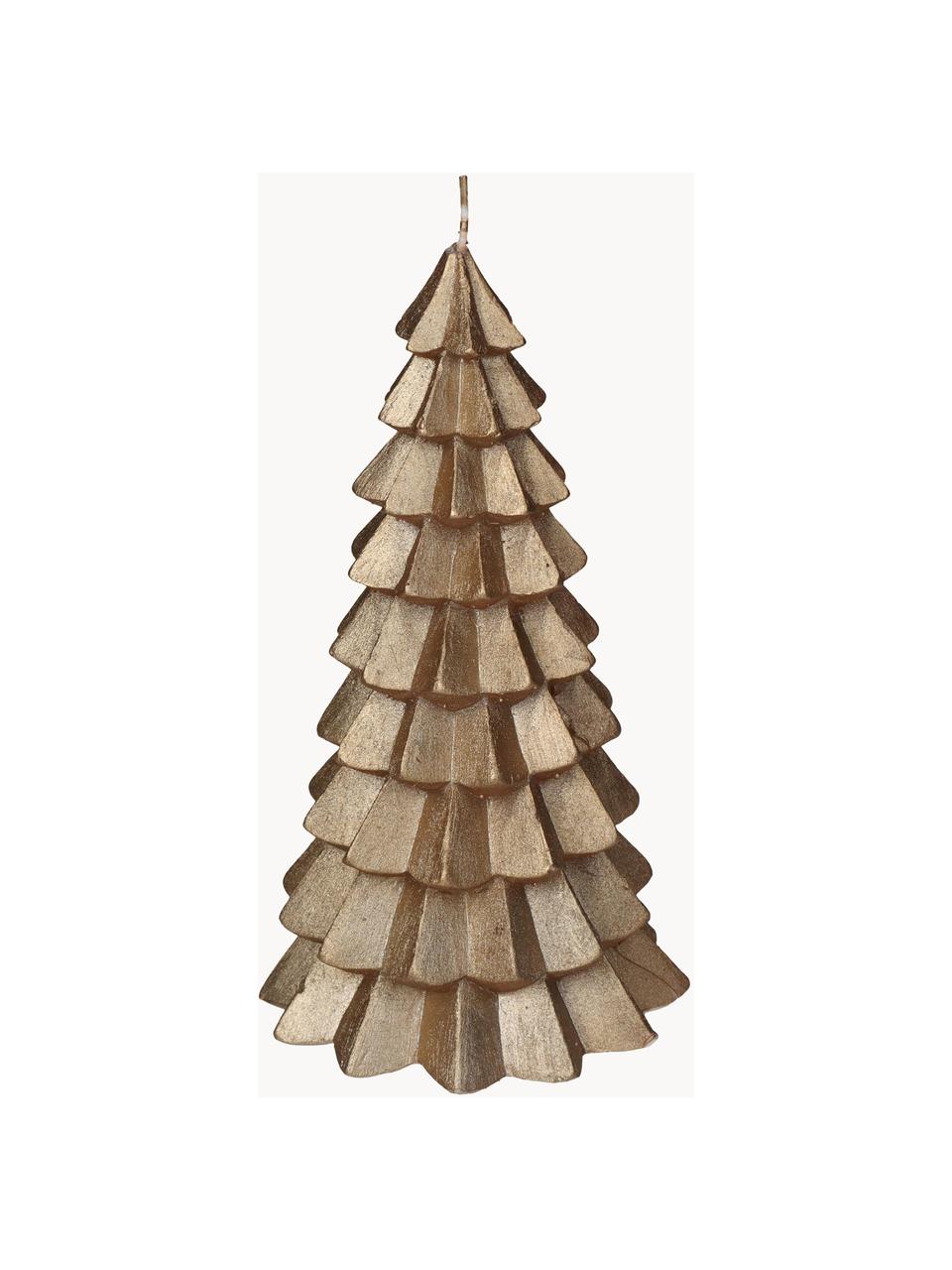 Decoratieve kaars Tree, Was, Goudkleurig, Ø 10 x H 20 cm