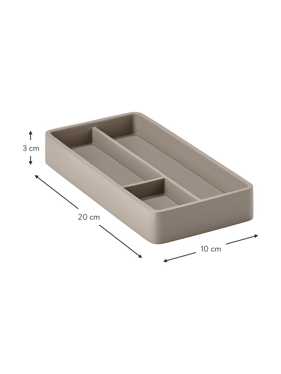 Bureau organizer Sement met deksel in zandkleur, Cement, Zandkleurig, B 20 x H 3 cm