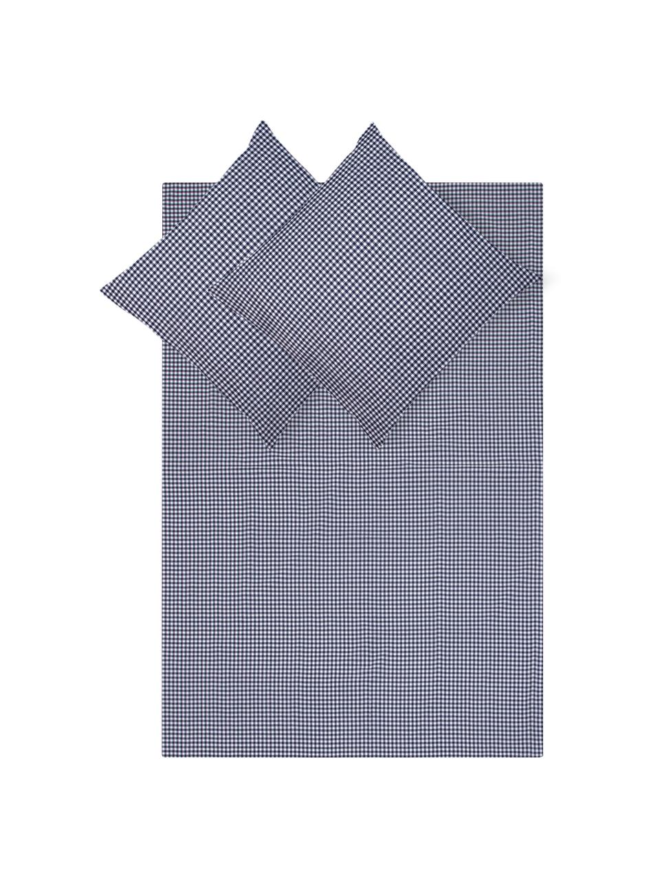 Pościel z bawełny Scotty, Niebieski/biały, 200 x 200 cm + 2 poduszki 80 x 80 cm