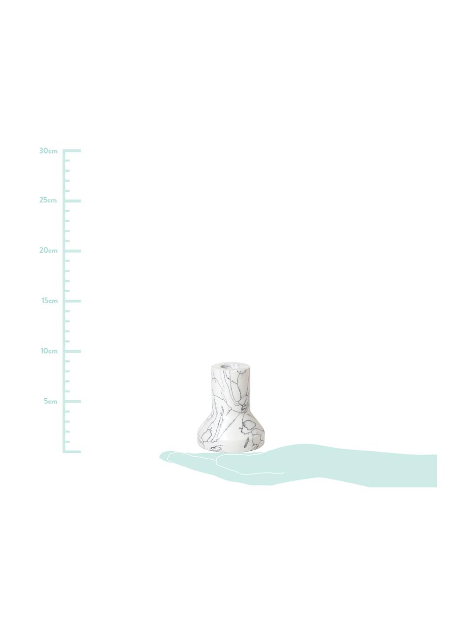 Candelabro de mármol Anna, Mármol, Blanco, Ø 7 x Al 8 cm