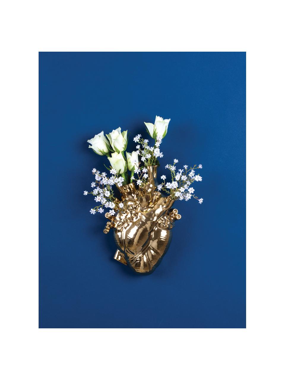 Designer Porzellan-Vase Love in Bloom, Porzellan, Goldfarben, B 42 x H 60 cm