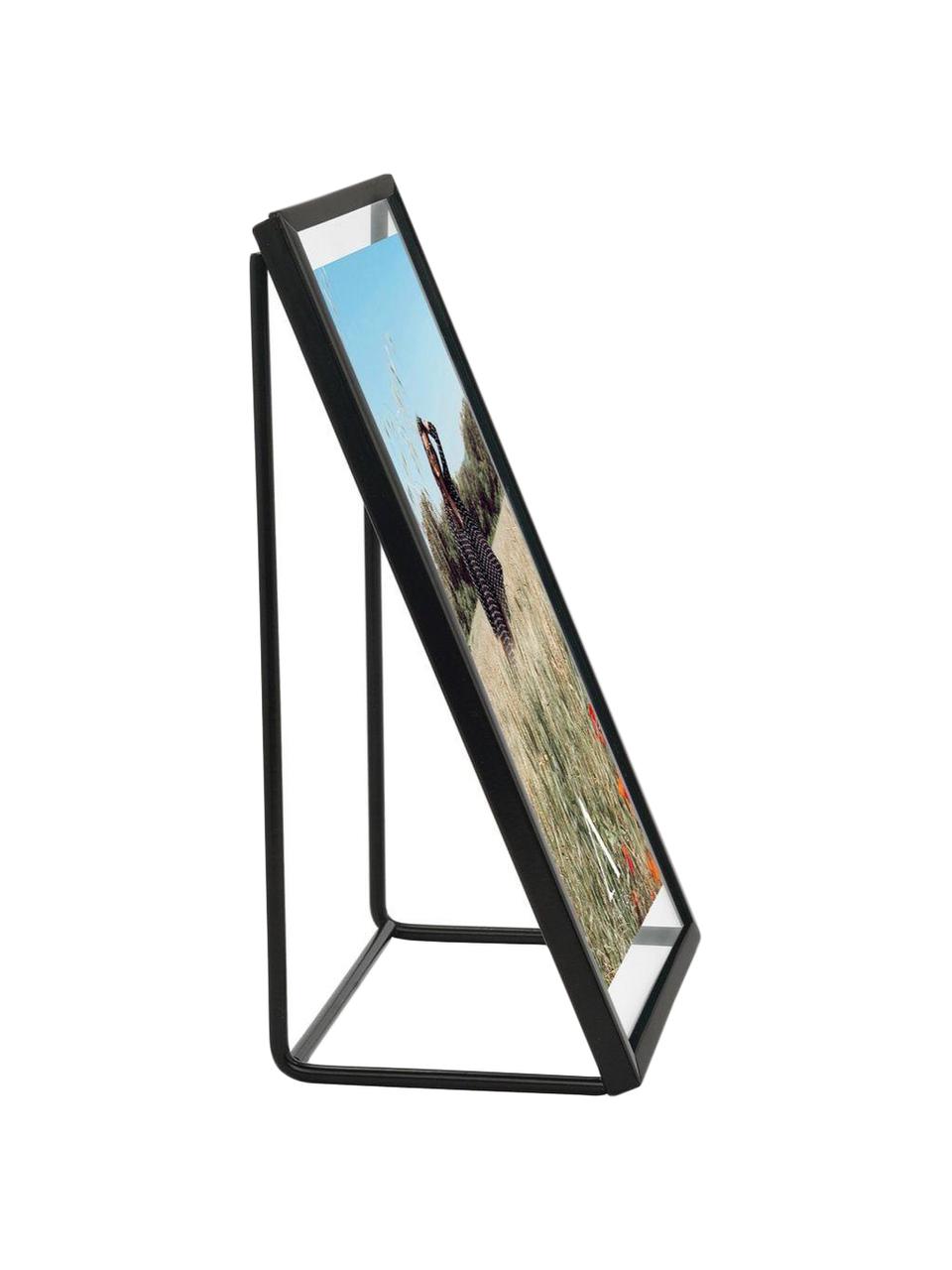 Portafoto da tavolo Memi, Cornice: metallo rivestito, Nero, 15 x 20 cm