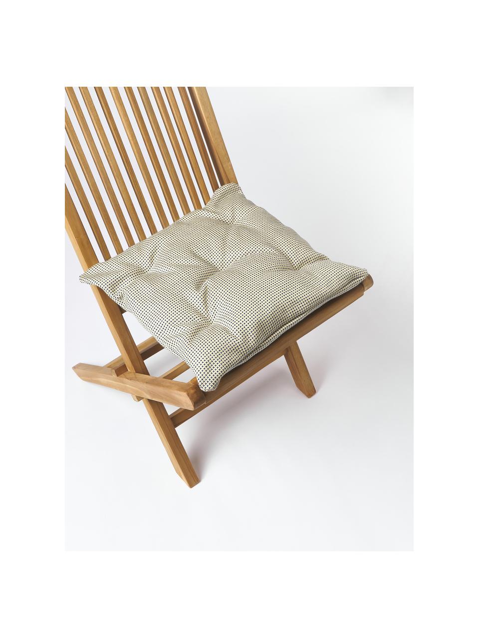 Coussin de chaise de jardin Ortun, Beige, jaune, bleu foncé, larg. 40 x long. 40 cm