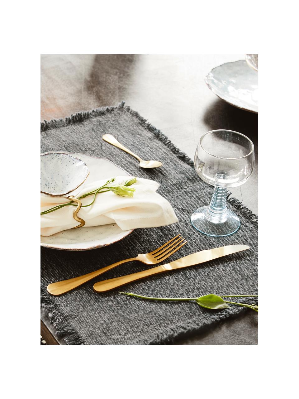 Sets de table en coton Atria, 2 pièces, Gris