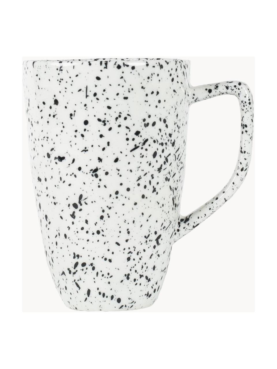 Tazza in porcellana Poppi 2 pz, Porcellana, Bianco maculato, Ø 8 x Alt. 11 cm, 270 ml