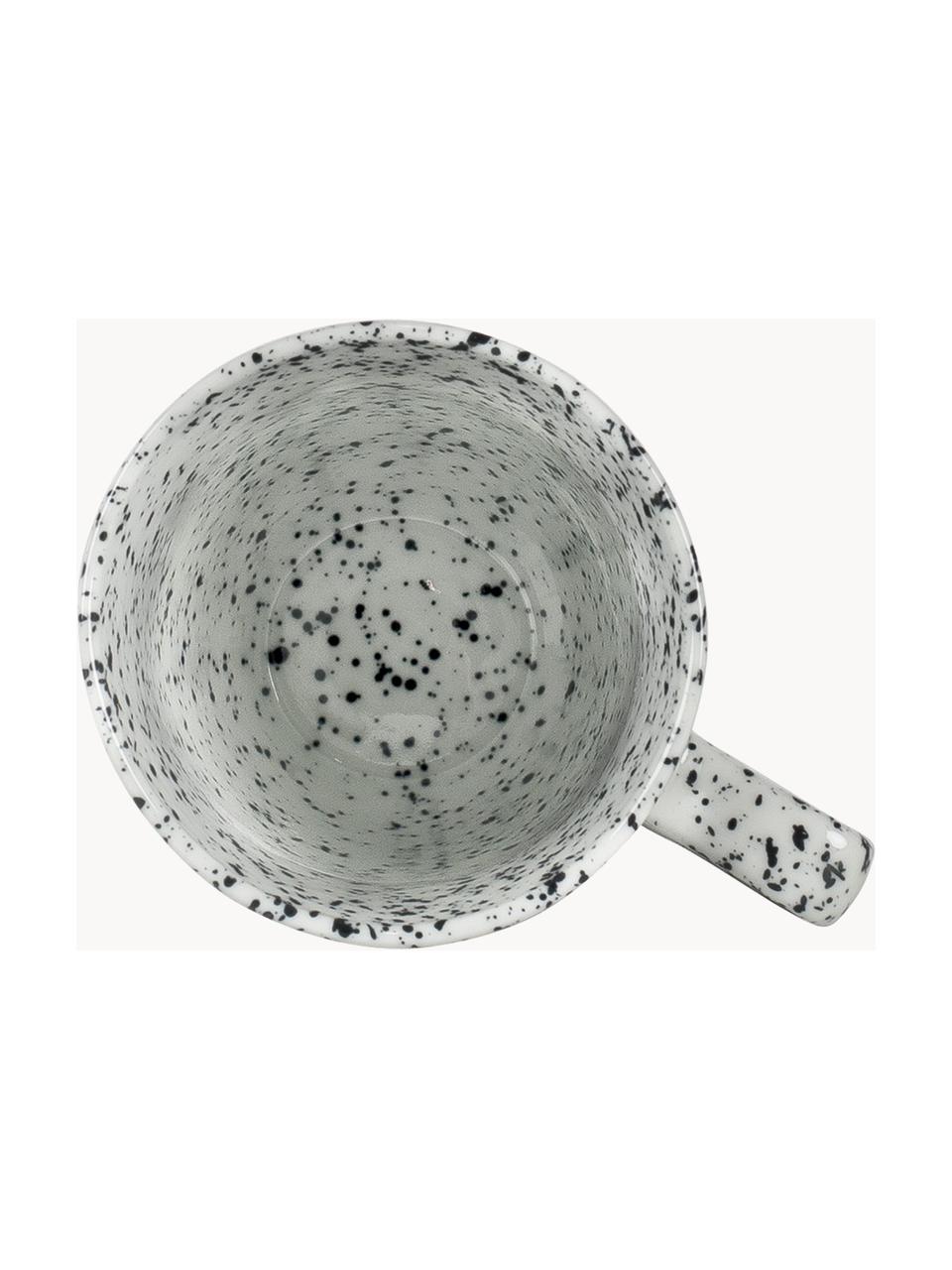Porzellan-Tassen Poppi, 2 Stück, Porzellan, Weiß, schwarz gesprenkelt, Ø 8 x H 11 cm, 270 ml