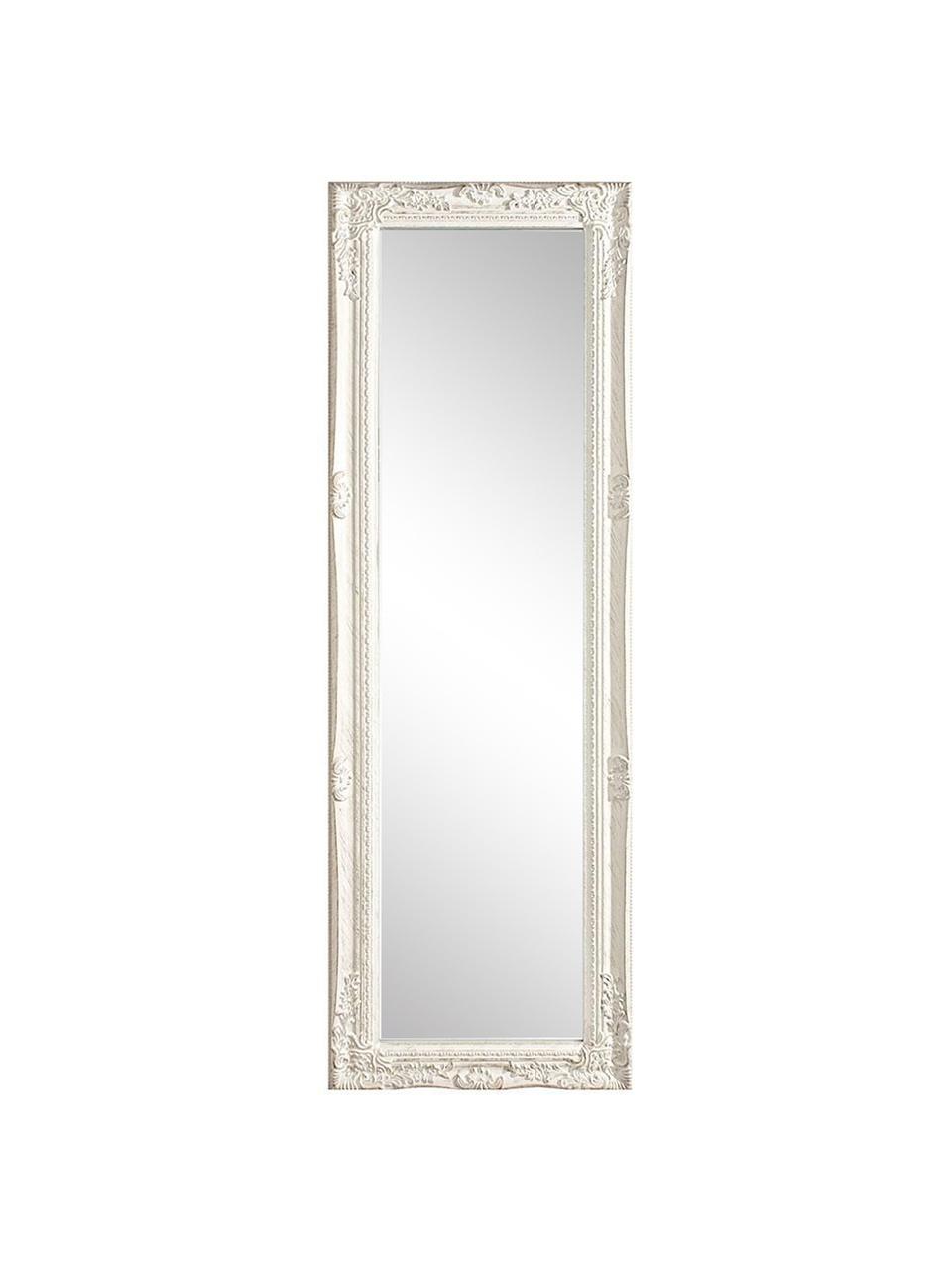 Espejo de pared de madera Miro, Espejo: cristal, Blanco, An 42 x Al 132 cm