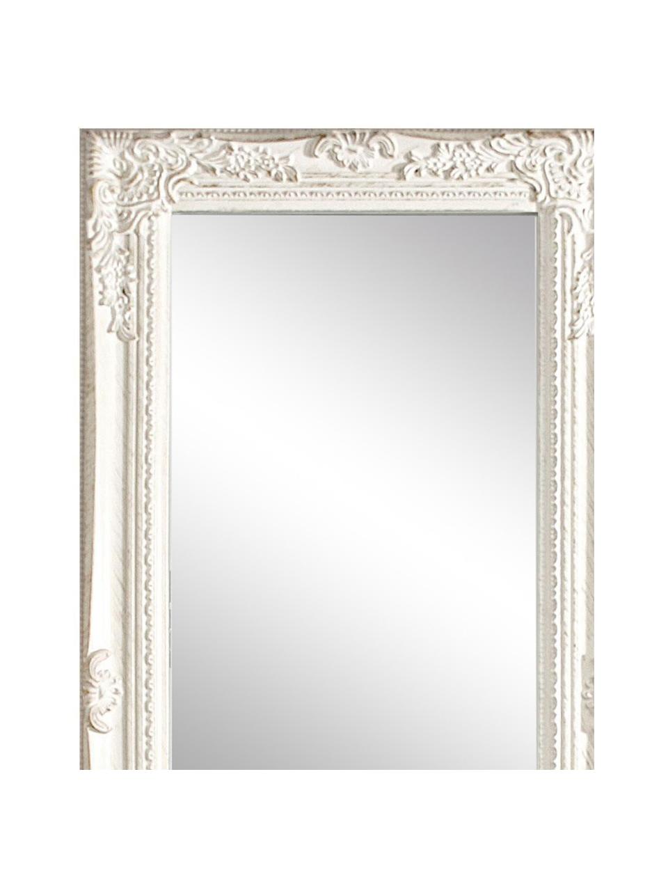 Espejo de pared de madera Miro, Espejo: cristal, Madera blanca, An 42 x Al 132 cm