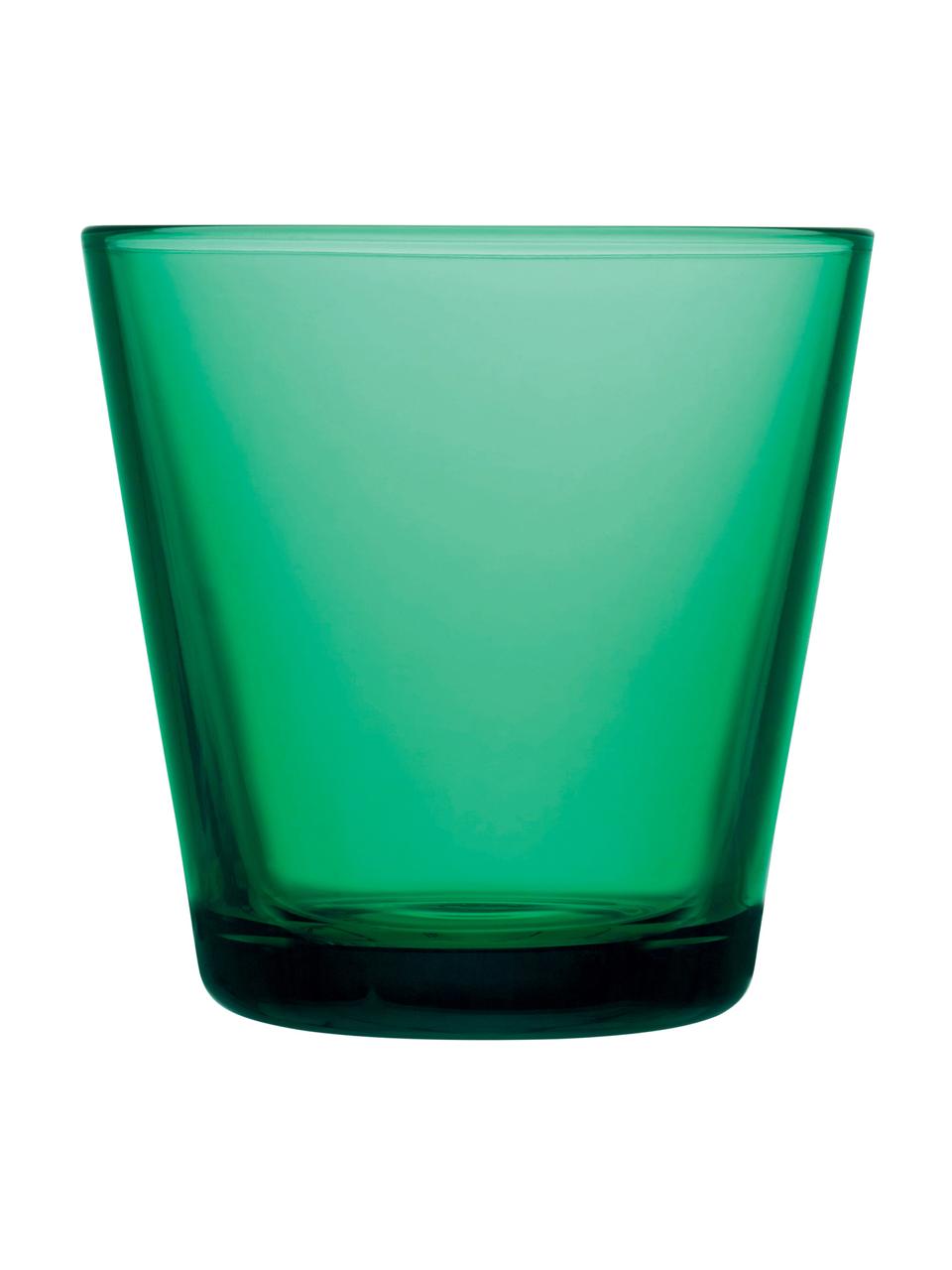 Wassergläser Kartio in Grün, 2er-Set, Glas, Smaragdgrün, Ø 8 x H 8 cm