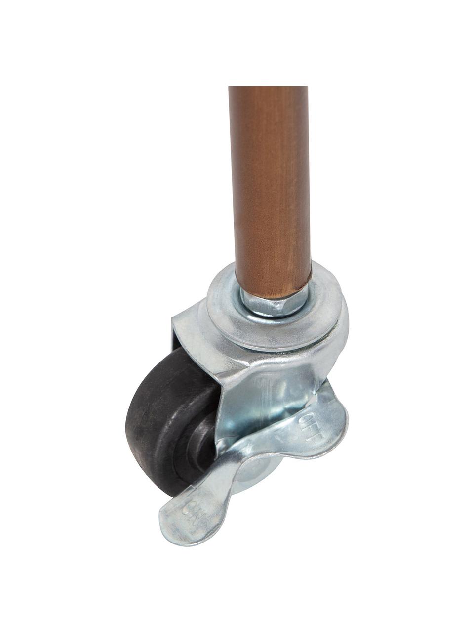 Camarera redonda de vidrio Zora, Estructura: metal con pintura en polv, Bandejas: cristal, Latón, Ø 50 x Al 79 cm