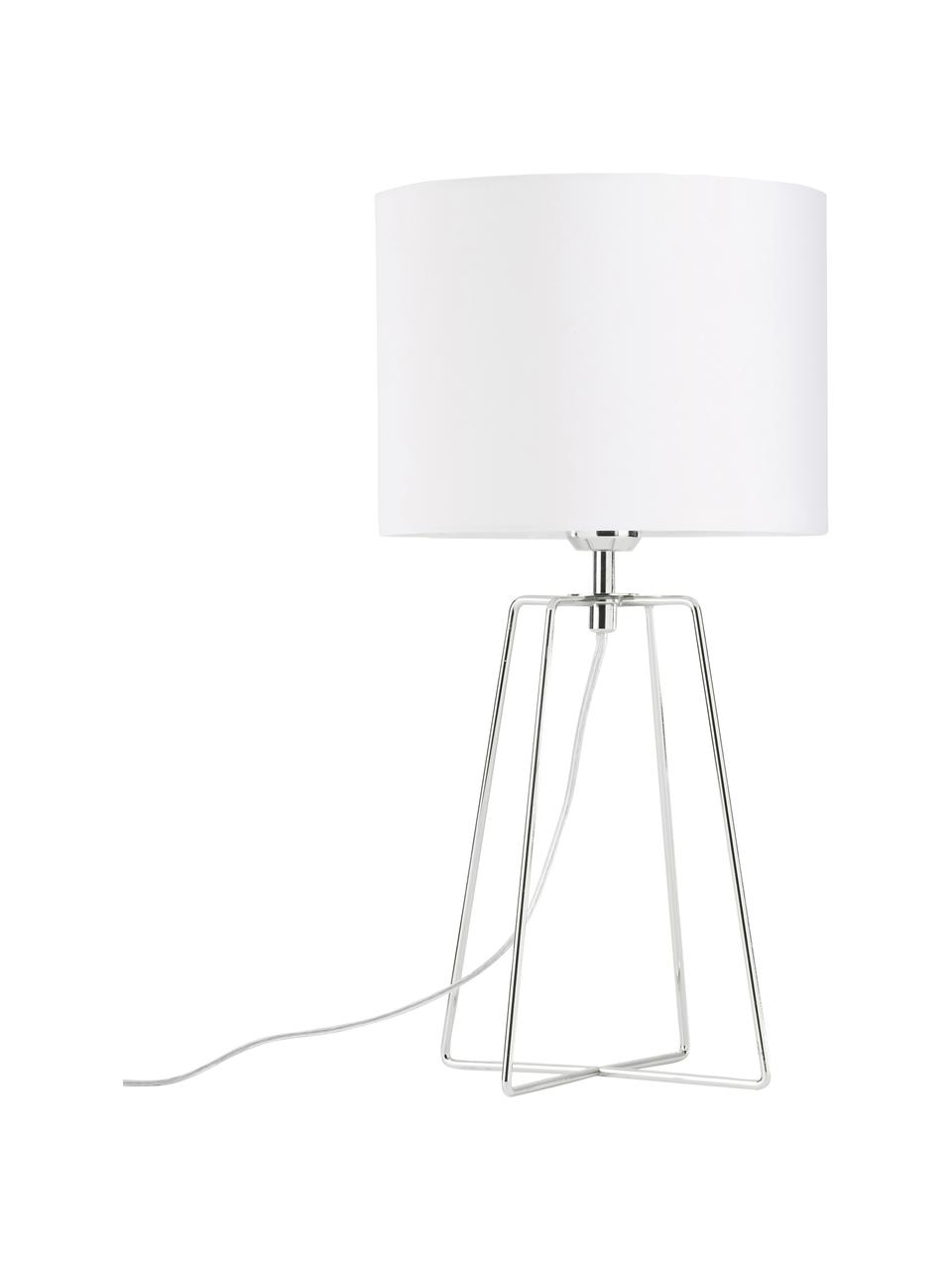 Lampa stołowa Karolina, Biały, odcienie chromu, Ø 25 x W 49 cm