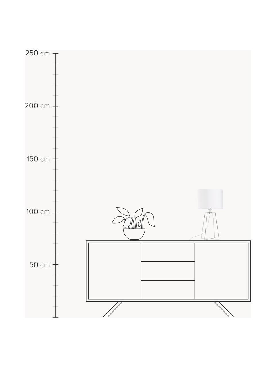 Lampe à poser Karolina, Blanc, gris chrome, Ø 25 x haut. 49 cm