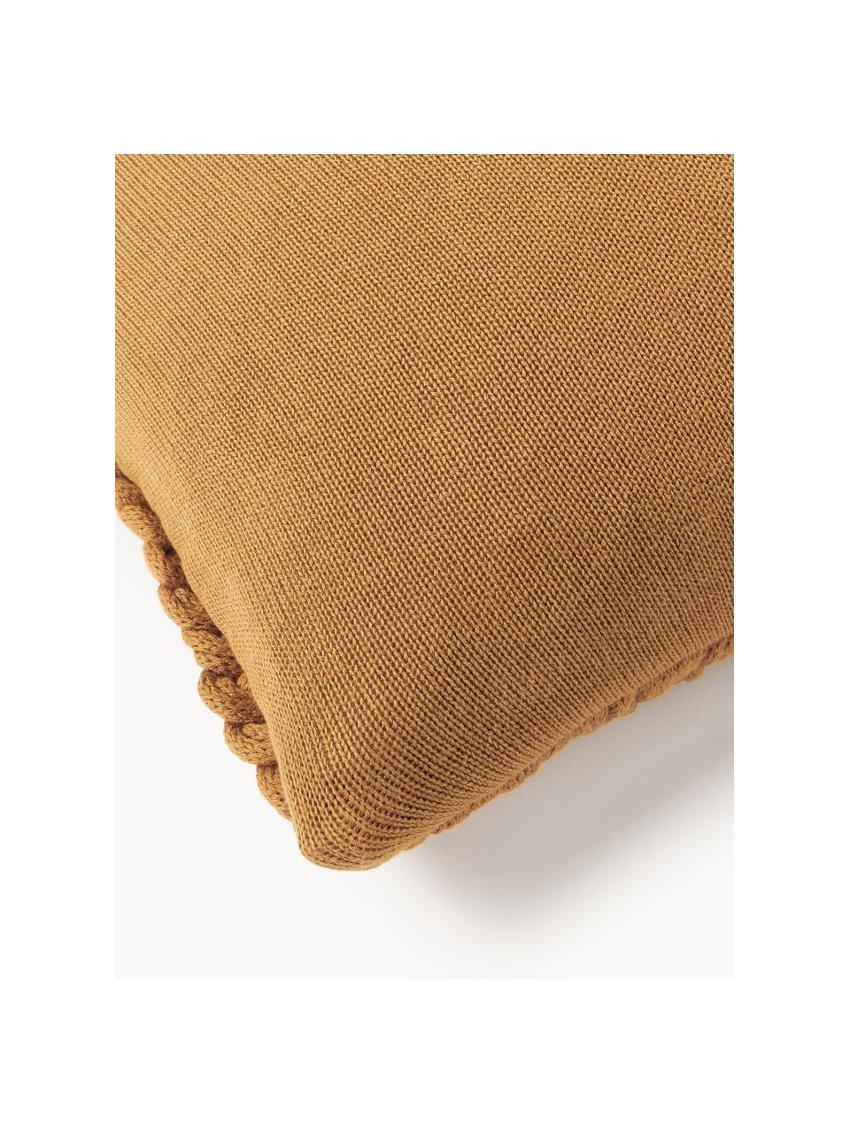 Handgemachte Grobstrick-Kissenhülle Adyna, 100 % Baumwolle, BCI-zertifiziert, Beige, B 30 x L 50 cm