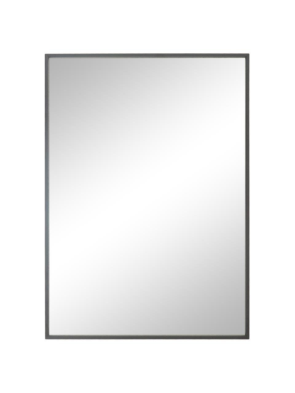Čtvercové nástěnné zrcadlo s šedým hliníkovým rámem Alpha, Šedá, Š 50 cm, V 70 cm