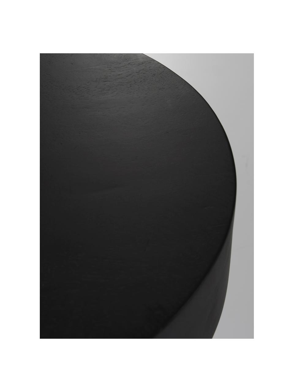 Tavolino rotondo in legno di mango nero Baratti, Legno di mango massiccio, Legno di mango laccato nero, Ø 35 x Alt. 35 cm