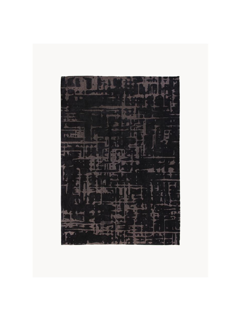 Teppich Perriers mit Hoch-Tief-Effekt, 100 % Polyester, Schwarz, Dunkelgrau, B 80 x L 150 cm (Größe XS)