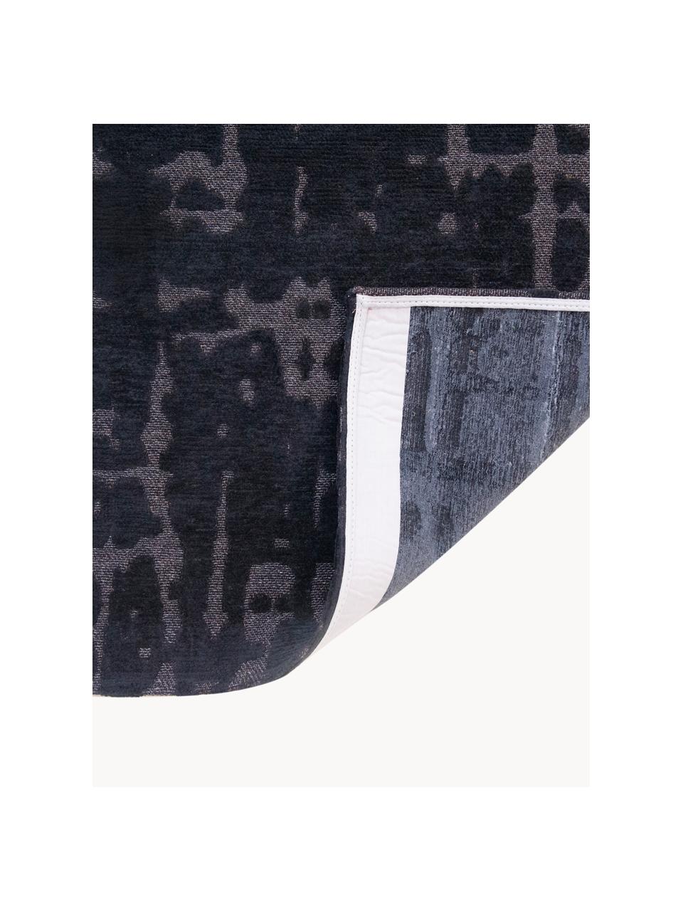 Tapis texturé Perriers, 100 % polyester, Noir, gris foncé, larg. 80 x long. 150 cm (taille XS)