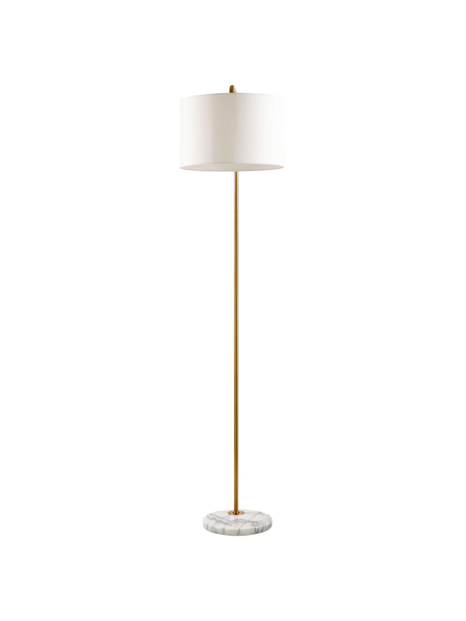 Liseuse marbre Montréal, Blanc, couleur dorée, larg. 44 x haut. 155 cm