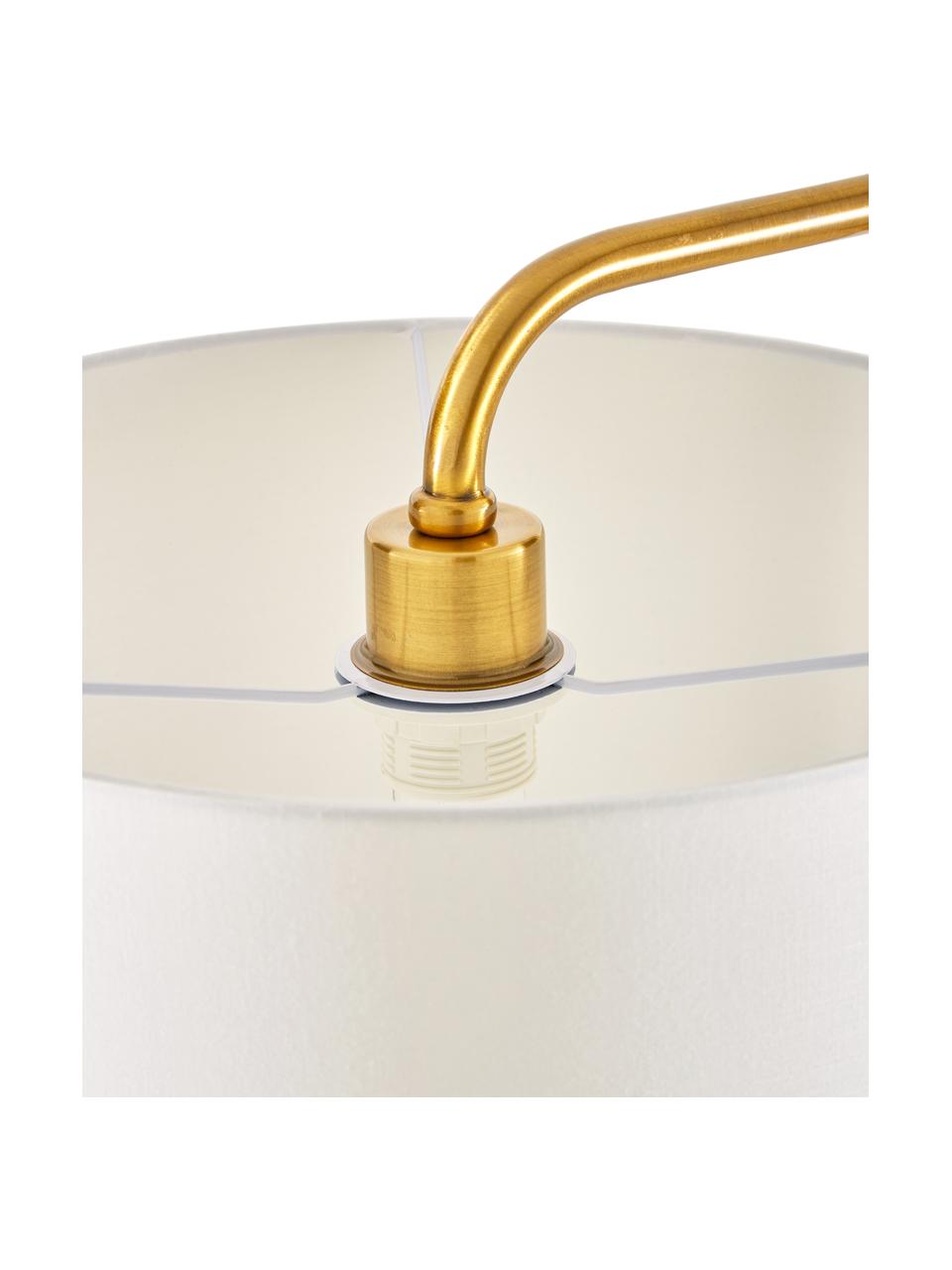Lampa na čítanie s mramorovým podstavcom Montreal, Biela, odtiene zlatej, Š 44 x V 155 cm