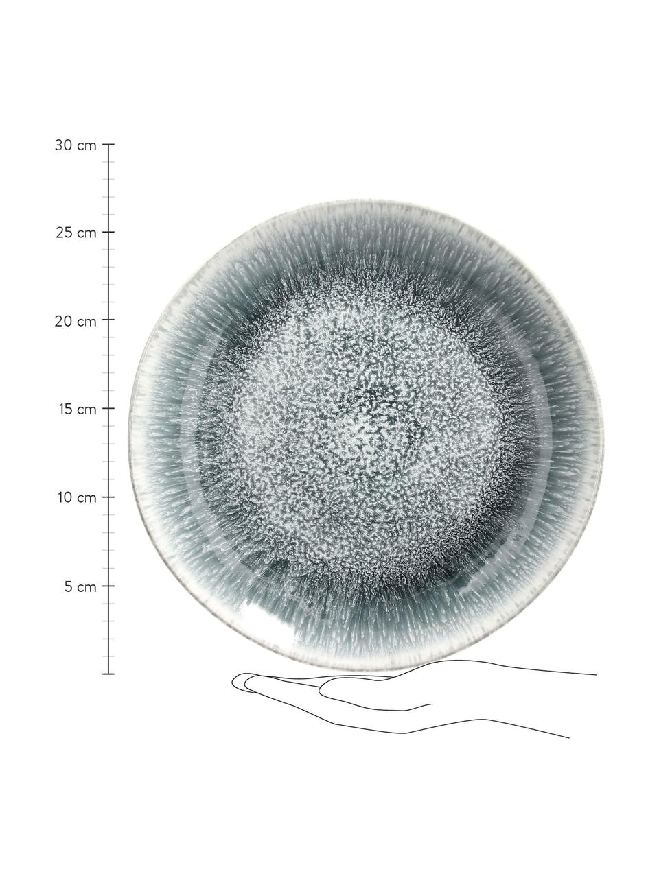 Speiseteller Fusion aus Steingut in Grau mit Farbverlauf, 2 Stück, Steingut, Grau, Ø 27 cm