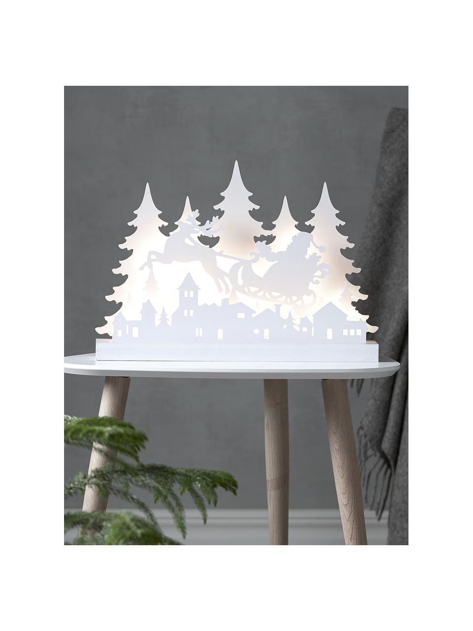 Osvětlená vánoční dekorace s funkcí časovače Grandy, Dřevo, Bílá, Š 42 cm, V 30 cm