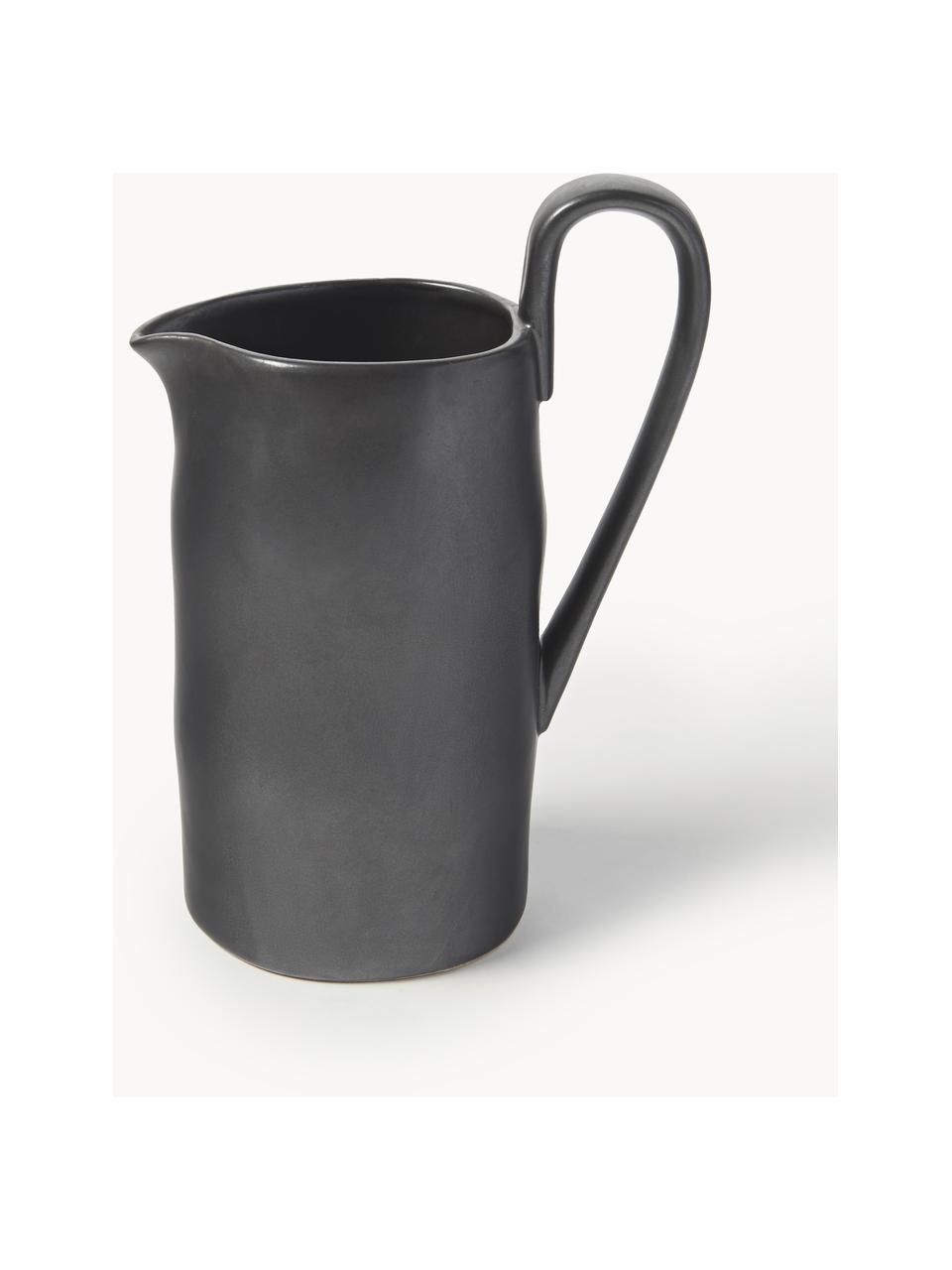 Carafe en grès Flow, 1 L, Grès cérame, Noir, 1 L