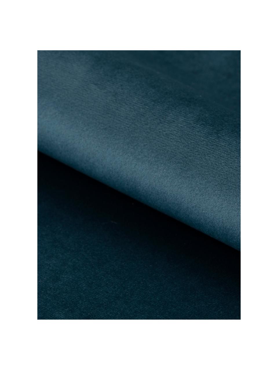 Pouf contenitore in velluto blu Retina, Rivestimento: velluto di poliestere 25., Struttura: pannello di fibra a media, Blu, Ø 60 x Alt. 35 cm