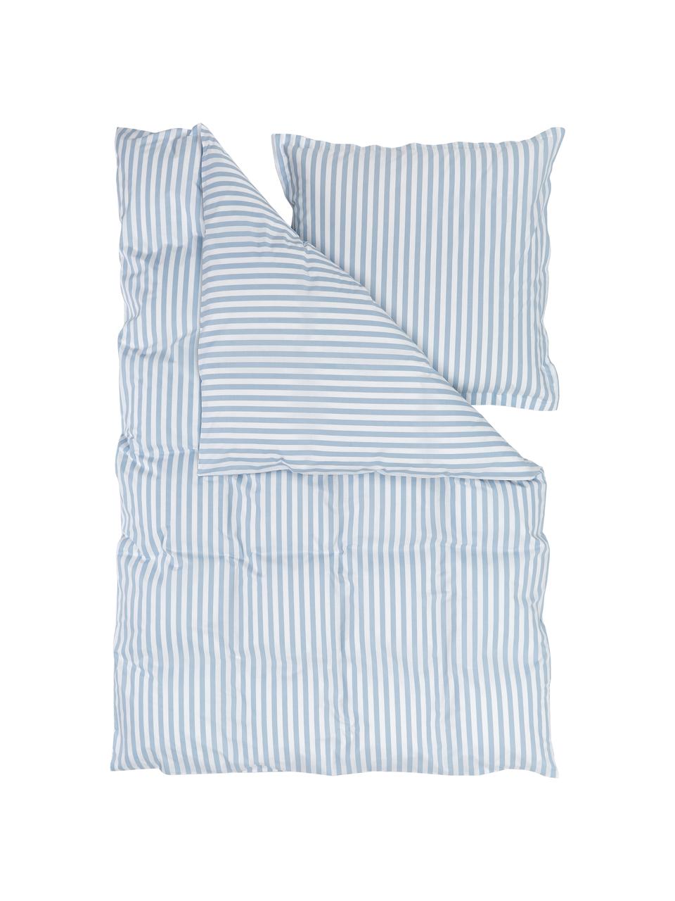 Ropa de cama de percal Yuliya, Azul, blanco, Cama 135/140 cm (200 x 200 cm), 3 pzas.