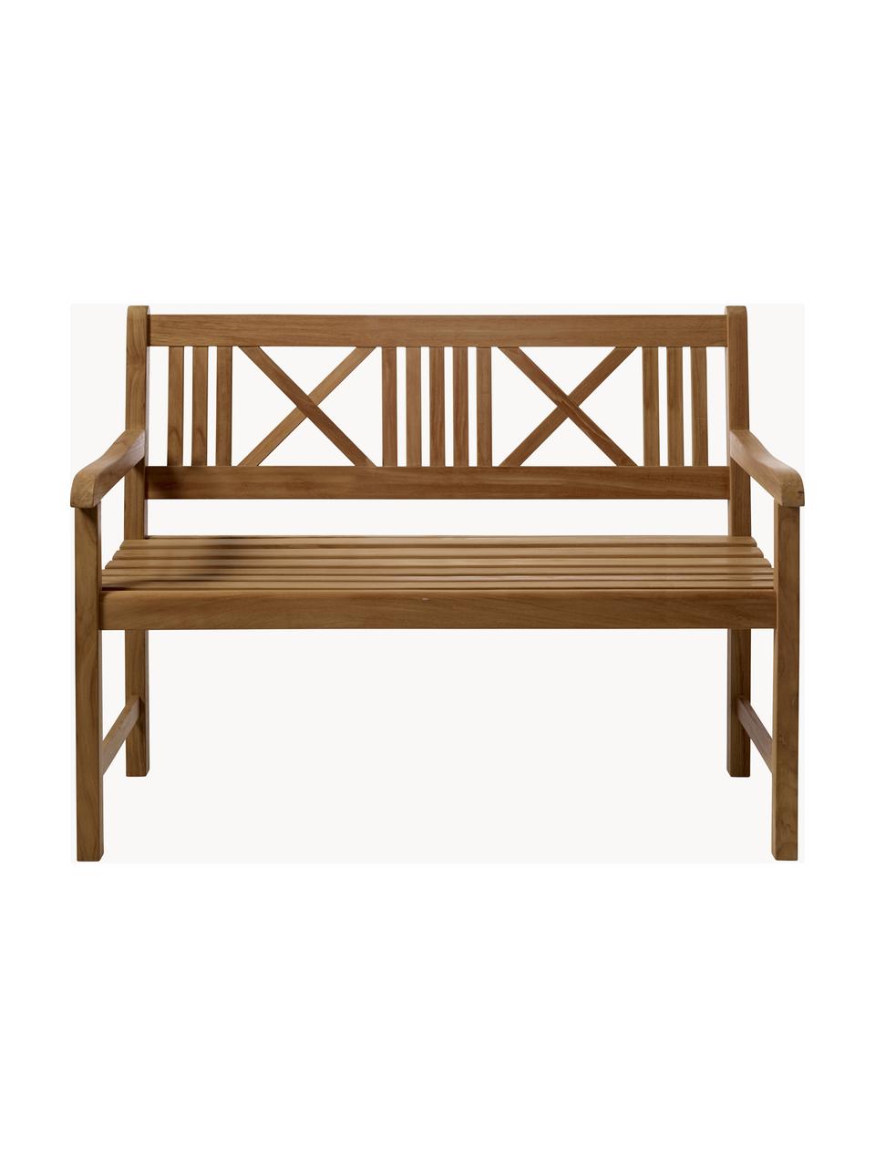 Banc de jardin en bois de teck Rosenborg, Bois de teck, Blanc, larg. 120 x haut. 89 cm