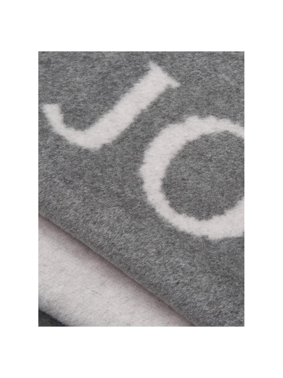 Manta suave de tejido polar Uni Dobleface, 58% algodón, 35% poliacrílico, 7% poliéster, Gris, blanco, An 150 x L 200 cm