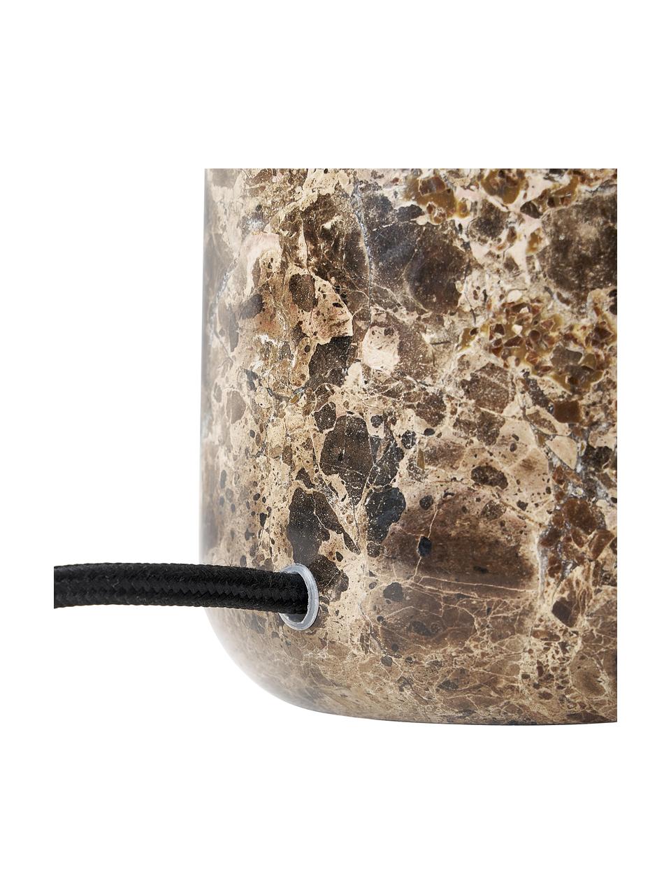 Tischlampe Mariella mit Marmorfuß, Lampenschirm: Glas, Lampenfuß: Marmor, Metall, Maromrbraun, Ø 32 x H 33 cm